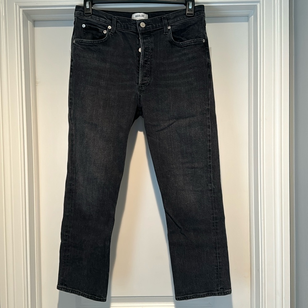 Agolde dark gray Riley jeans. Sz 32